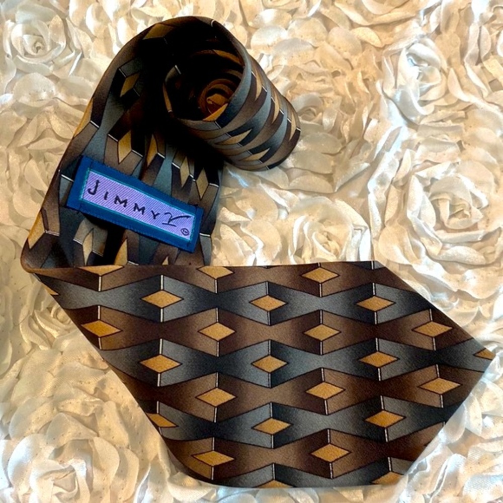 New Jimmy V mens check silk tie